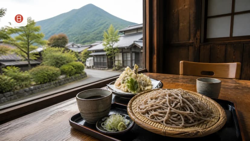 Budget Lunch in Yufuin: Soba Sets, Croquettes, and Cash-Only Cheap Eats