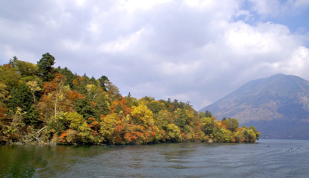 Maple trees along Mitake Gorge in the mountains near Tokyo, Japan — 2