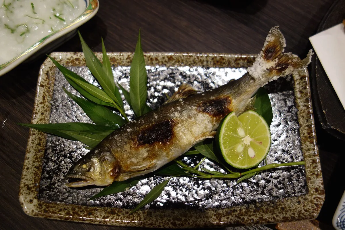 Grilled ayu sweetfish served riverside in Gifu, Japan — 1