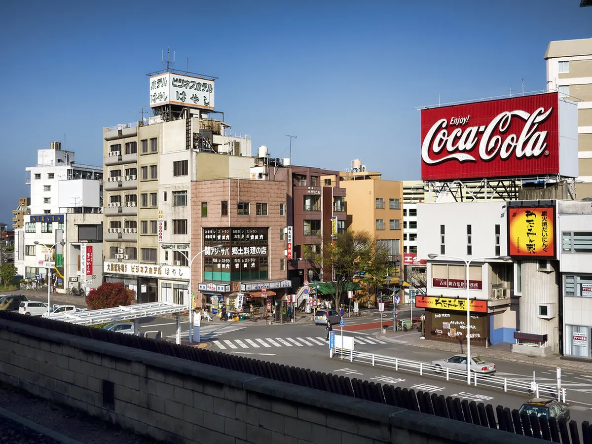 JR Sonic limited express train arriving at Beppu Station in Japan on the Kyushu coastal line