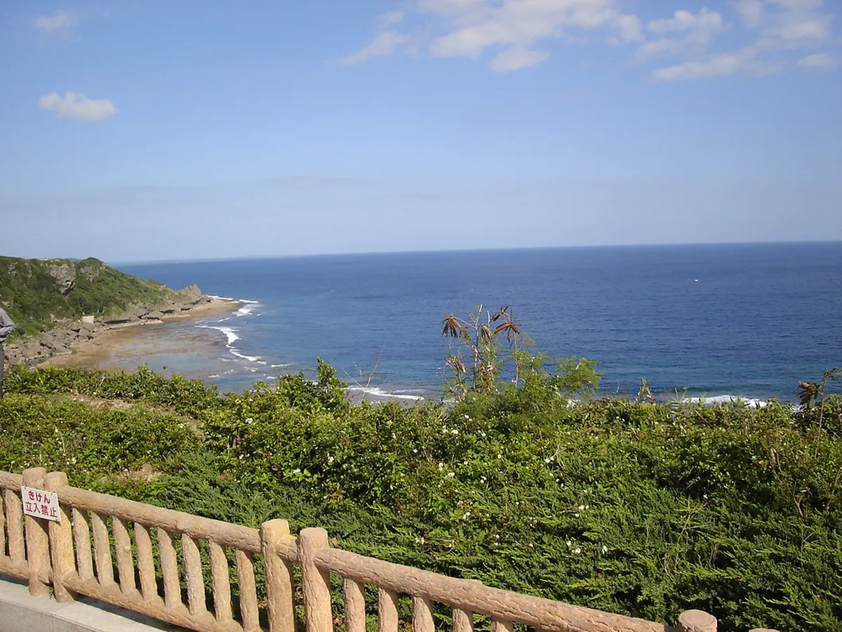 Okinawa Peace Memorial Park with memorial wall and Cornerstone of Peace inscribed tablets Japan