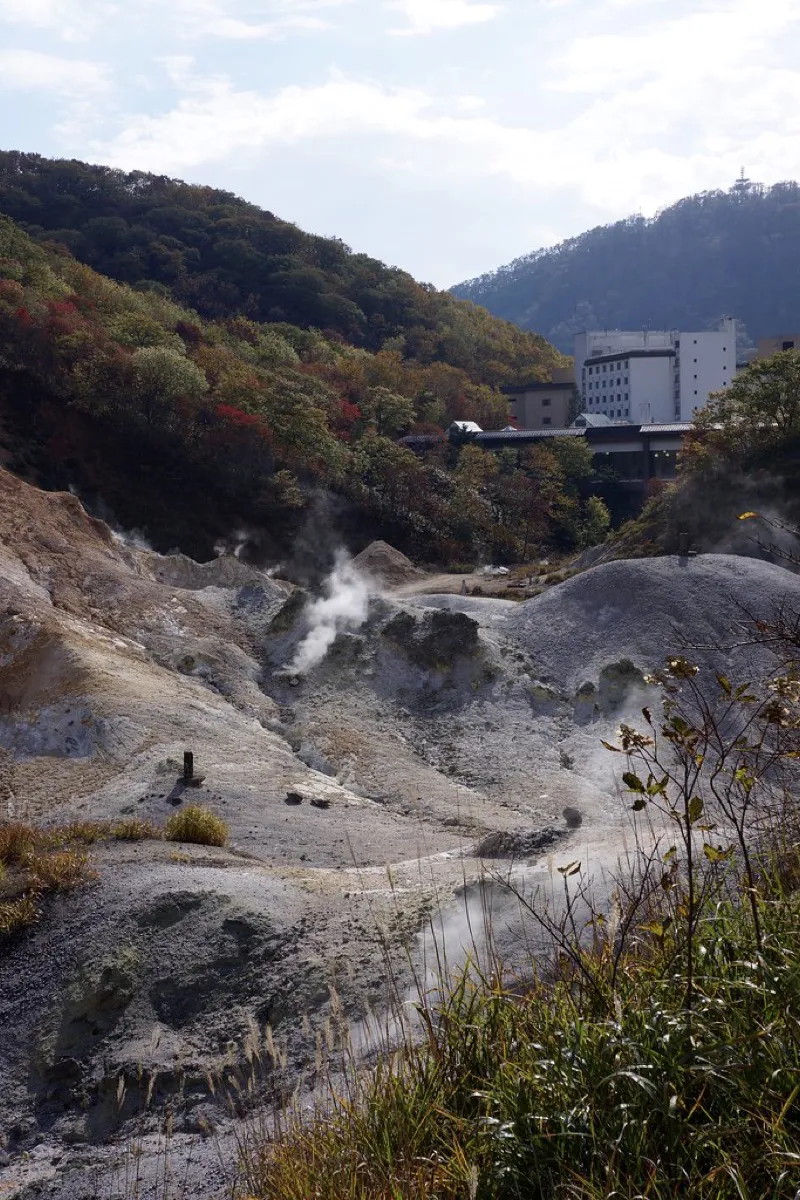 Noboribetsu Hell Valley sulfurous vents Hokkaido