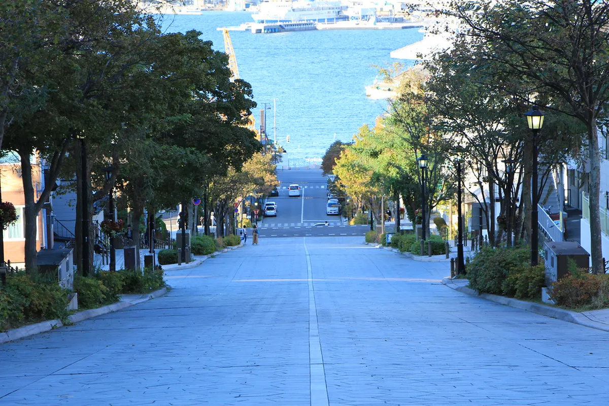 Hachiman-zaka slope in Hakodate, Hokkaido