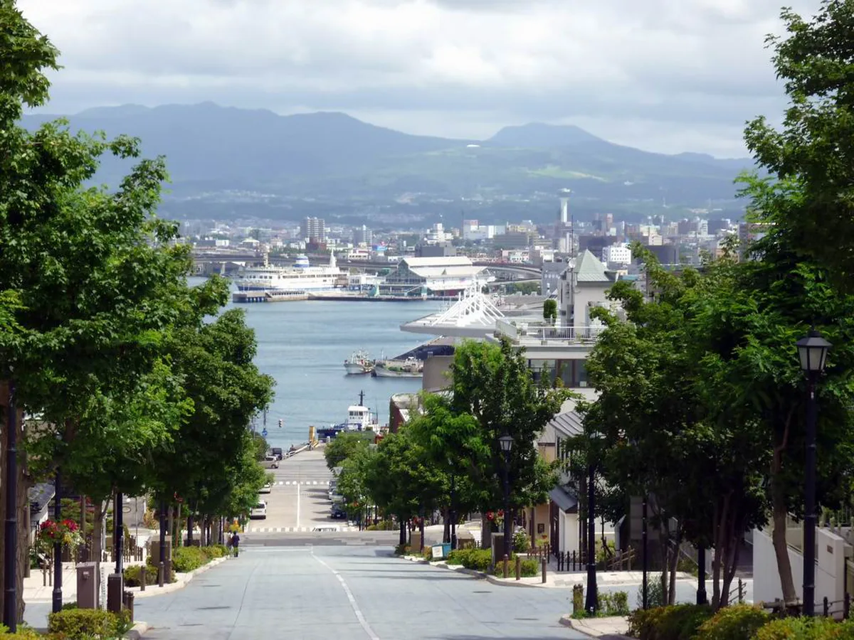 Hachiman-zaka slope in Hakodate, Hokkaido