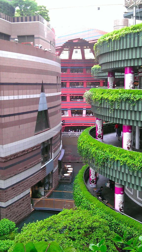 Canal City Hakata shopping complex with its distinctive curved architecture in Fukuoka