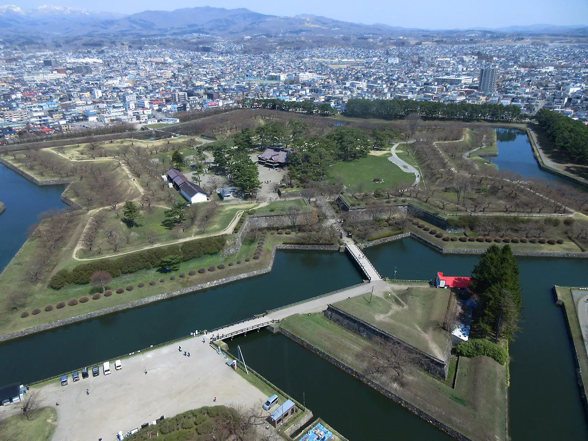 Goryokaku park moat in Hakodate, Hokkaido