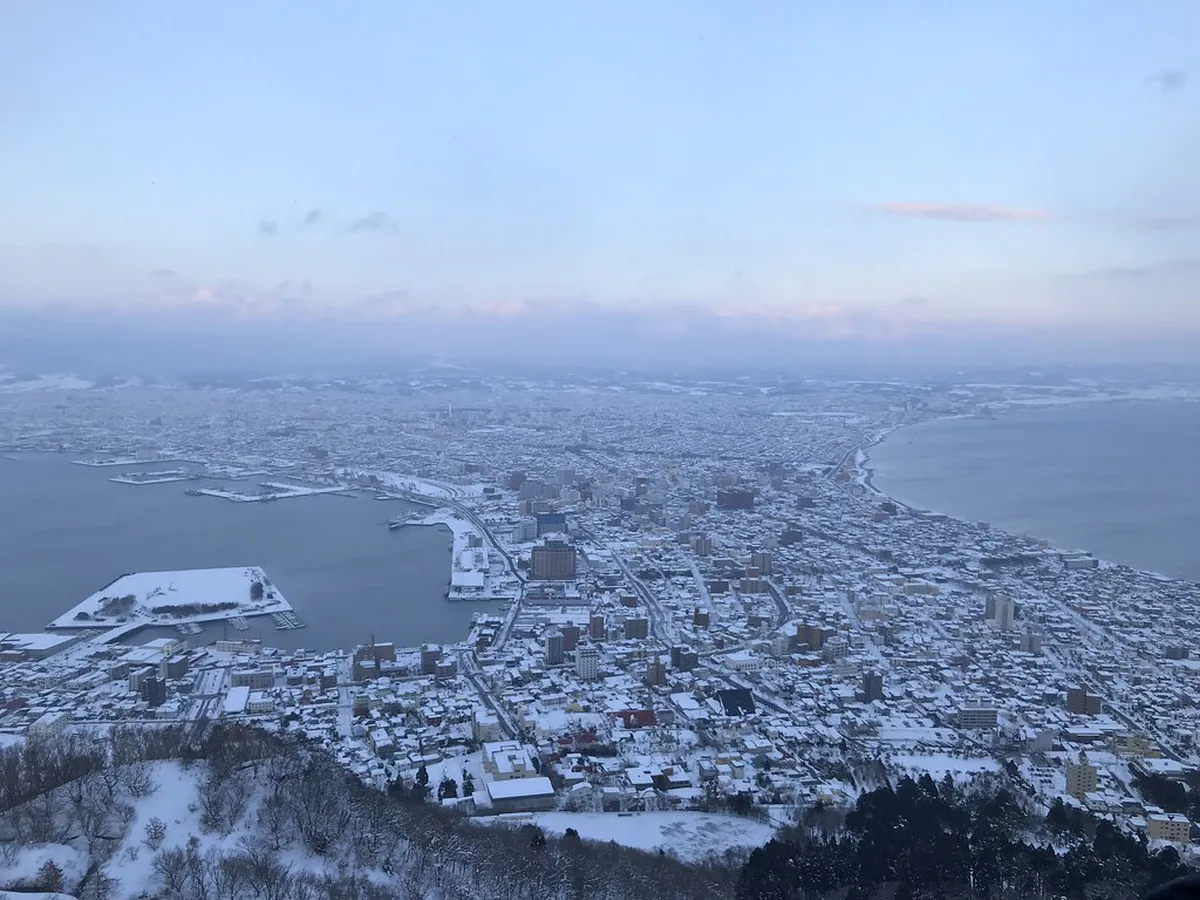 Winter snow night view in Hakodate, Hokkaido