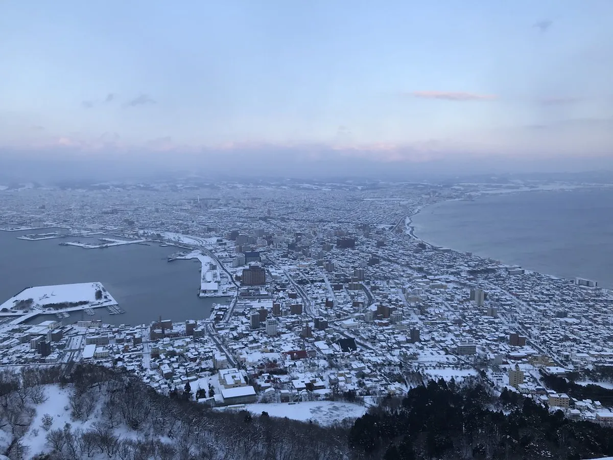 Winter snow night view in Hakodate, Hokkaido