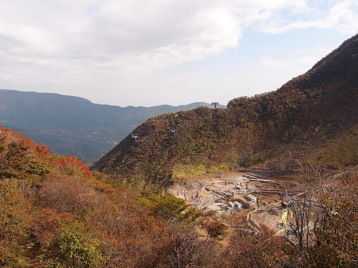 Hakone Ropeway gondola above Owakudani, Japan — 1