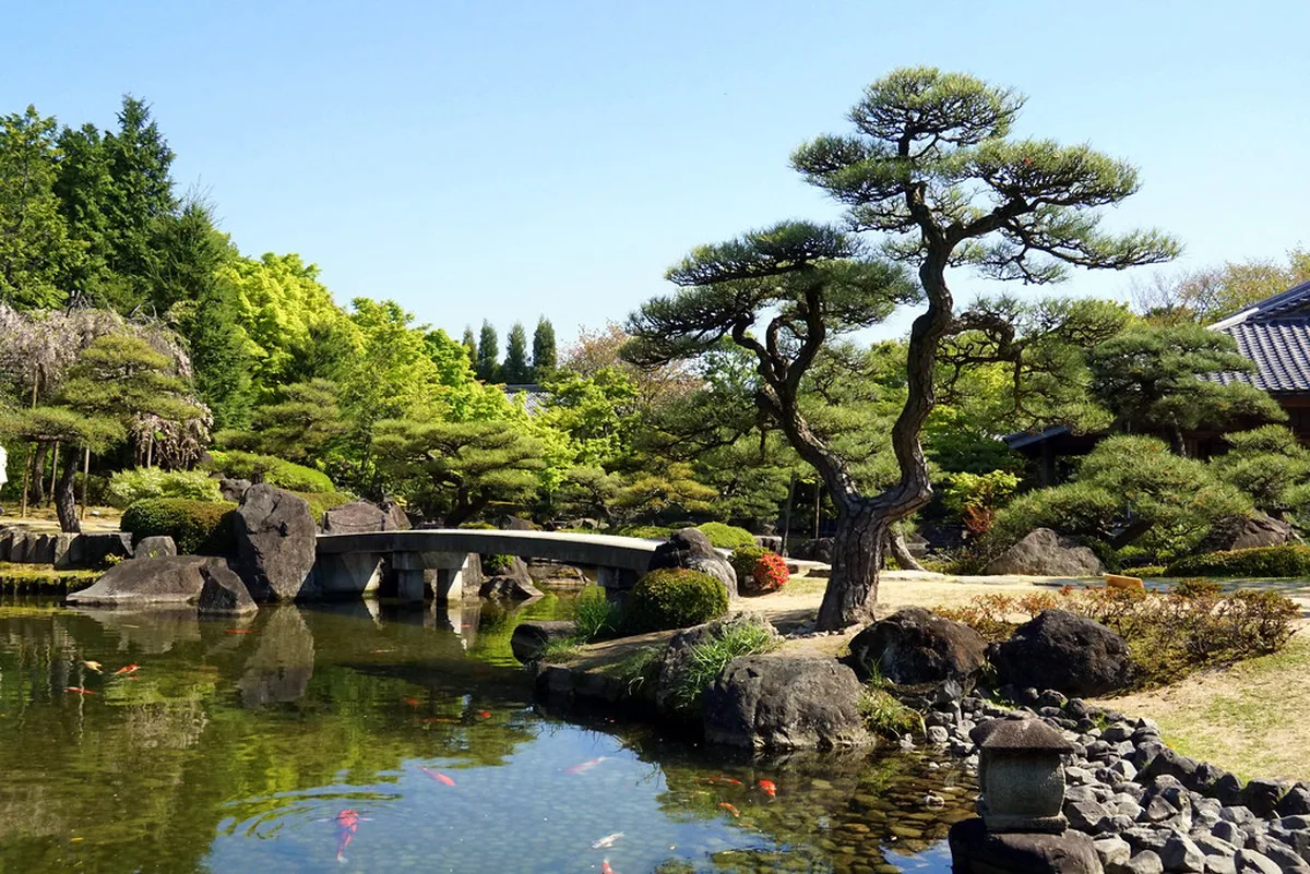 Stroll paths of Koko-en garden next to Himeji Castle