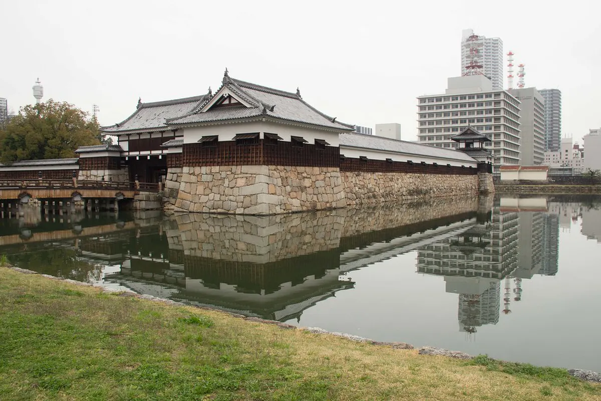 Hiroshima Castle grounds near the Peace Memorial showing the city's post-war resilience and reconstruction in Japan