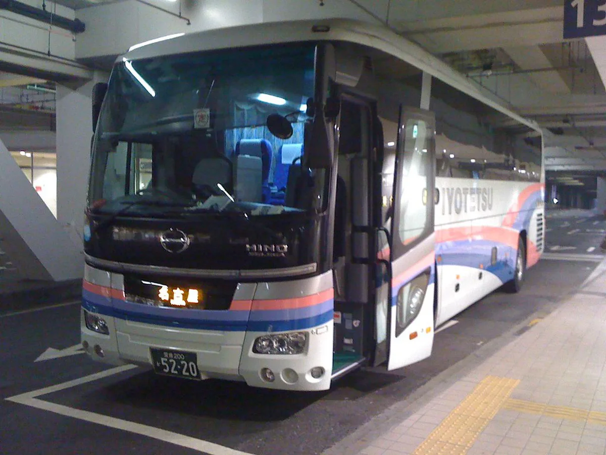Japan highway bus in Kumamoto, Japan