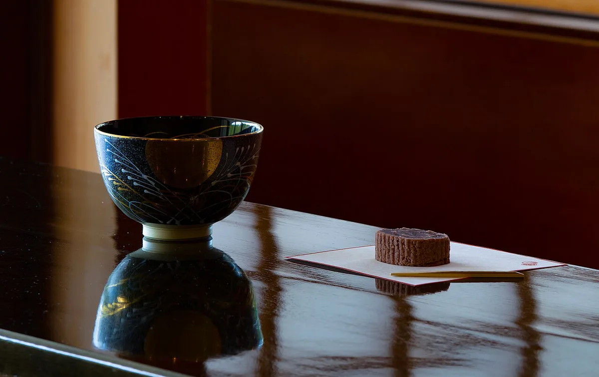 Matcha and wagashi served at a traditional teahouse in Inuyama, Japan — 1