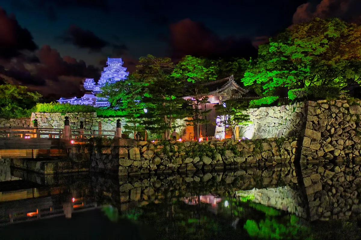 Kumamoto Castle fully restored main keep with sweeping stone walls and traditional architecture Japan