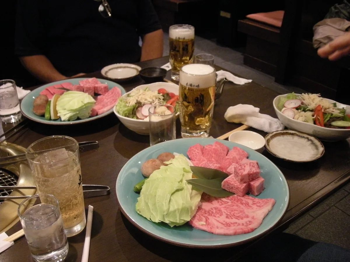 Great salad, and interesting mix of bbq ingredients near Takayama