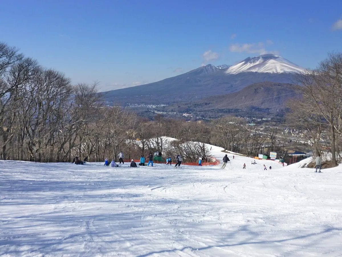 Gala Yuzawa Snow Resort gondola base beside the Shinkansen station, Japan — 2