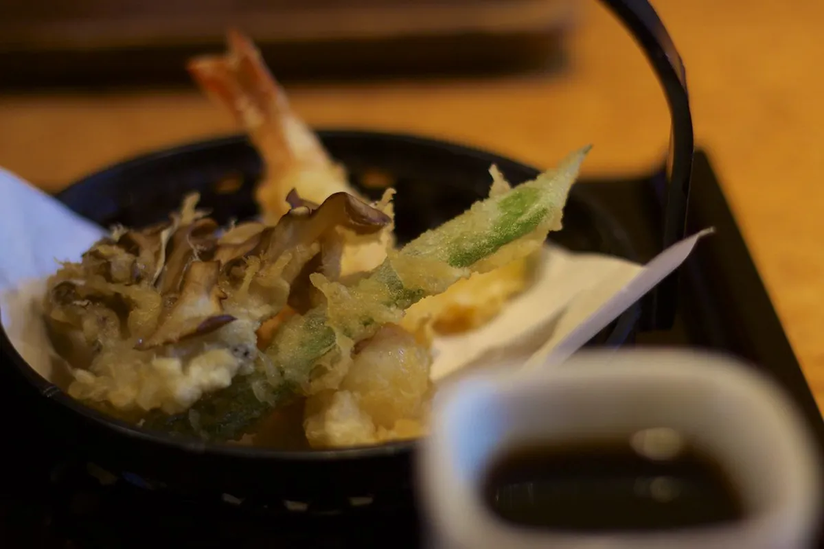 Fresh local food served at a Kamakura Japan restaurant with seasonal ingredients from Sagami Bay