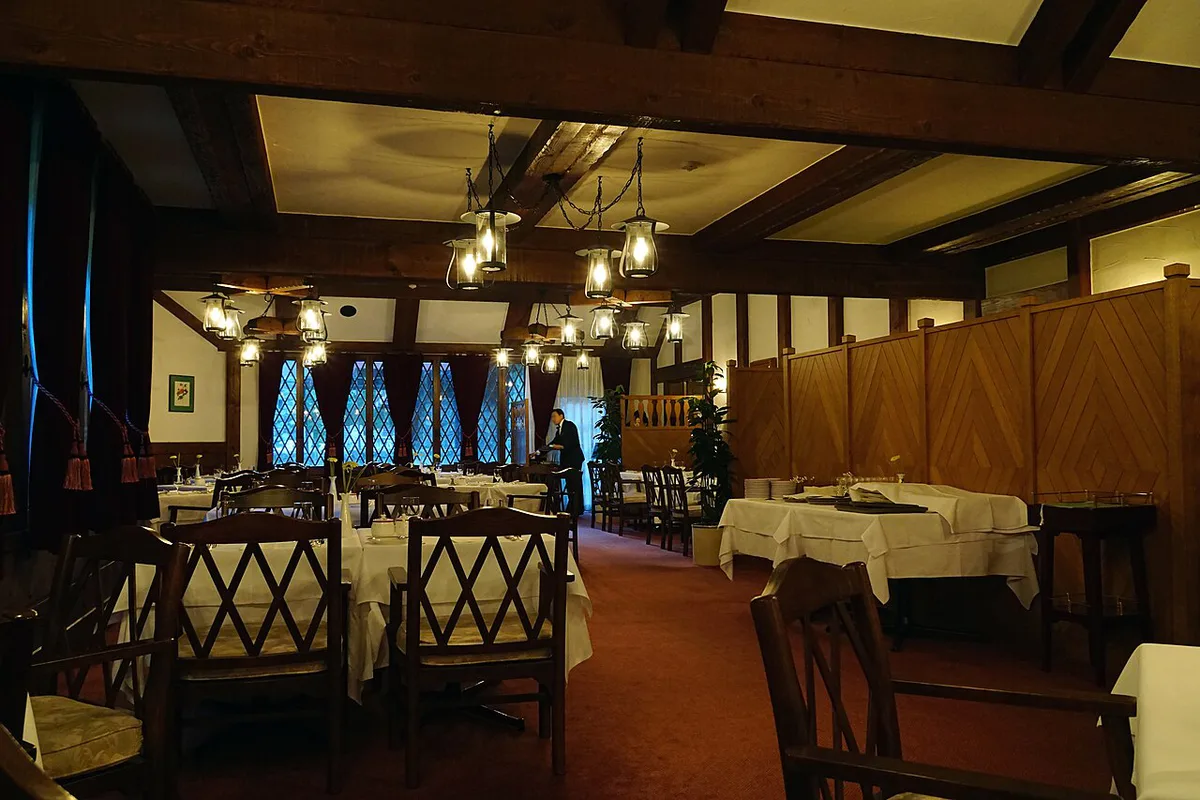 Mountain lodge meal overlooking Kamikochi — 1