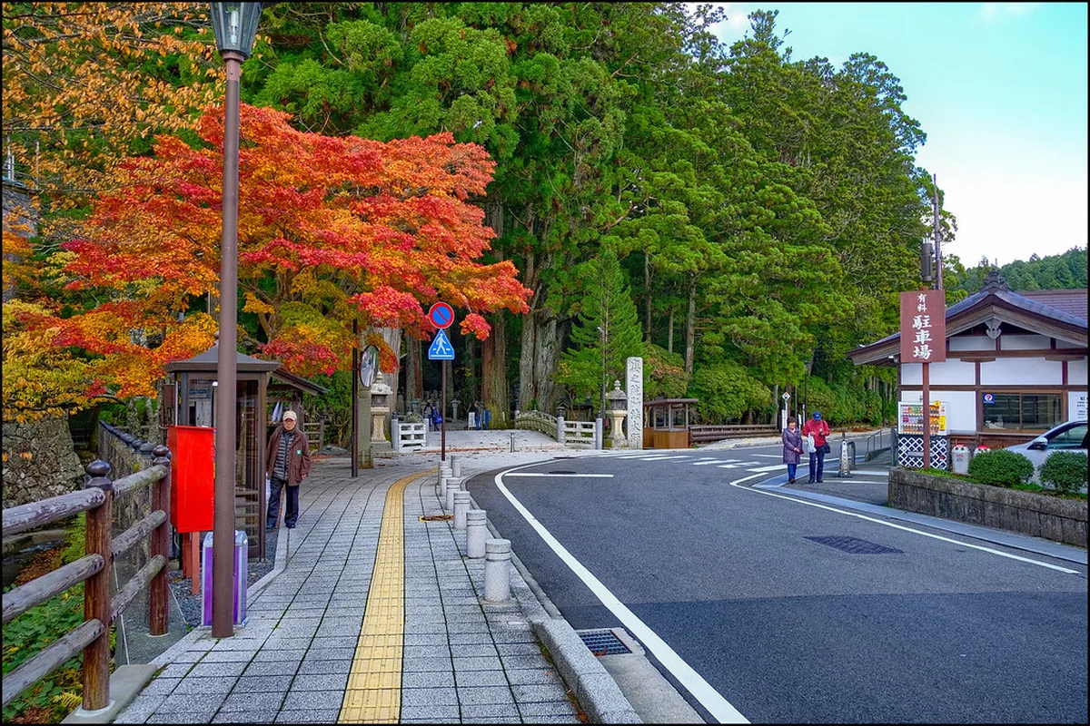 Town street in Koyasan, Japan