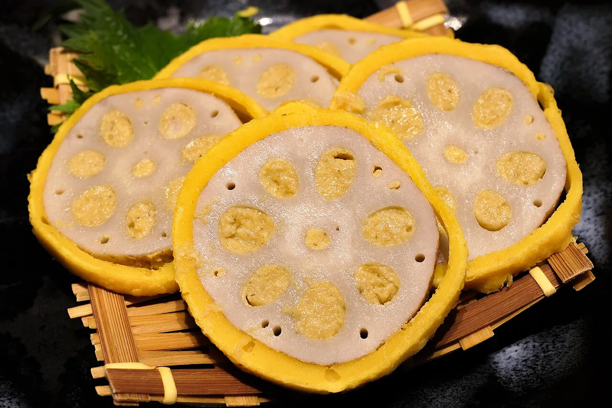 Slices of Kumamoto karashi renkon mustard lotus root — 2