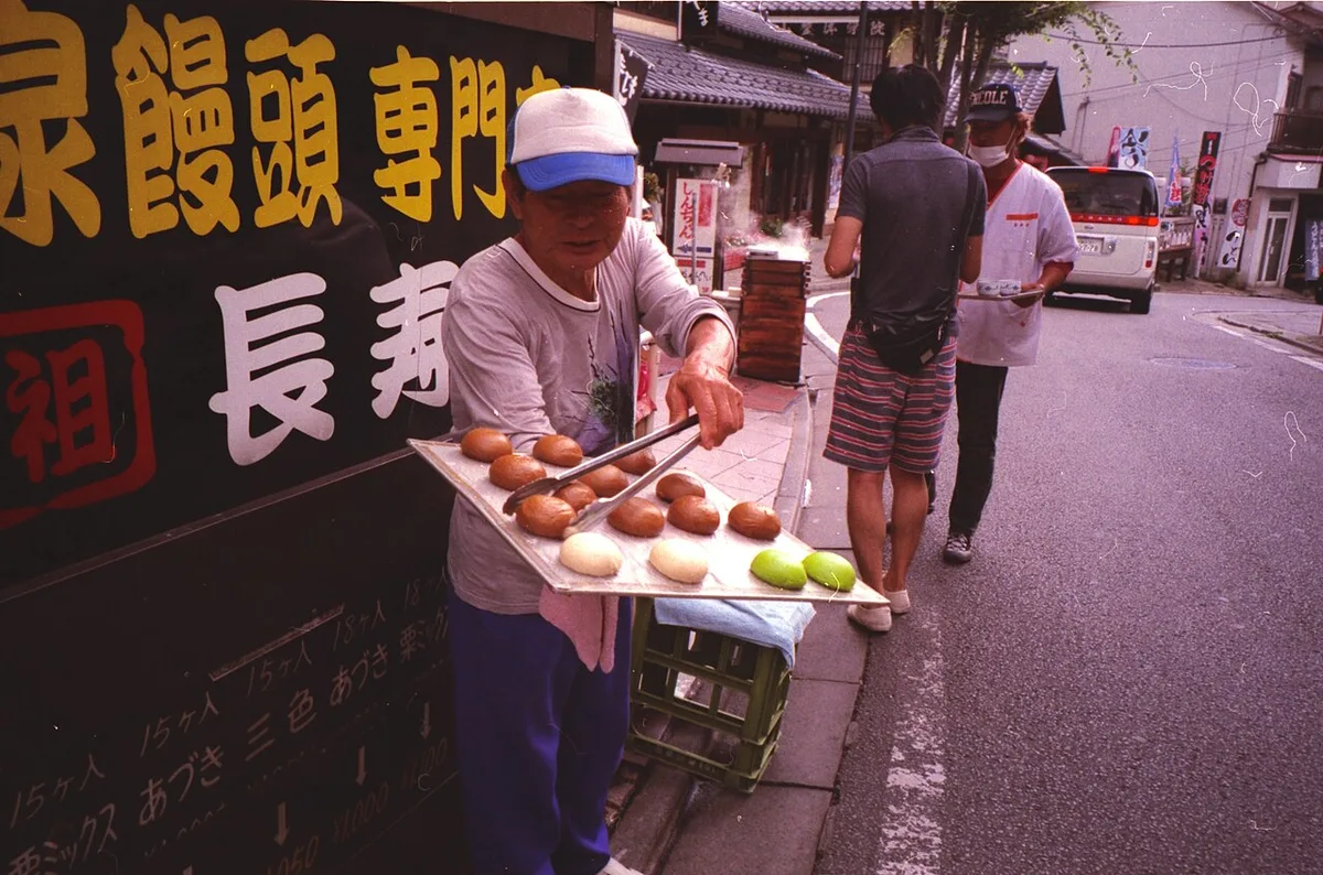 Onsen manju, maitake soba and ryokan cuisine in Kusatsu Onsen, Japan — 1