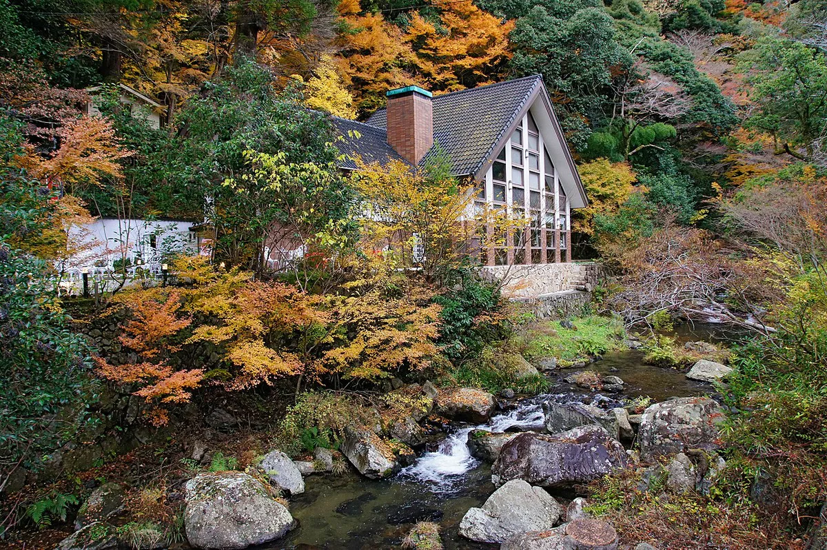 Minoo Falls with autumn foliage near Osaka, Japan — 1