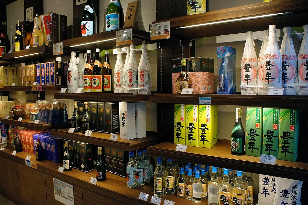 Awamori bottles and tasting cups from Miyakojima distilleries — 2