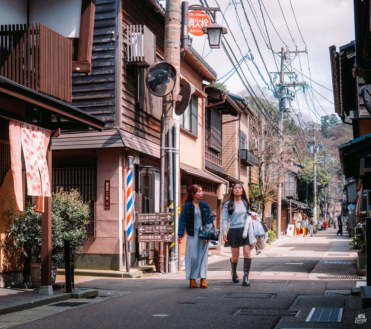 The quiet stone-paved streets of Kanazawa's Teramachi temple district, where more than 70 temples once formed a defensive zone for the castle