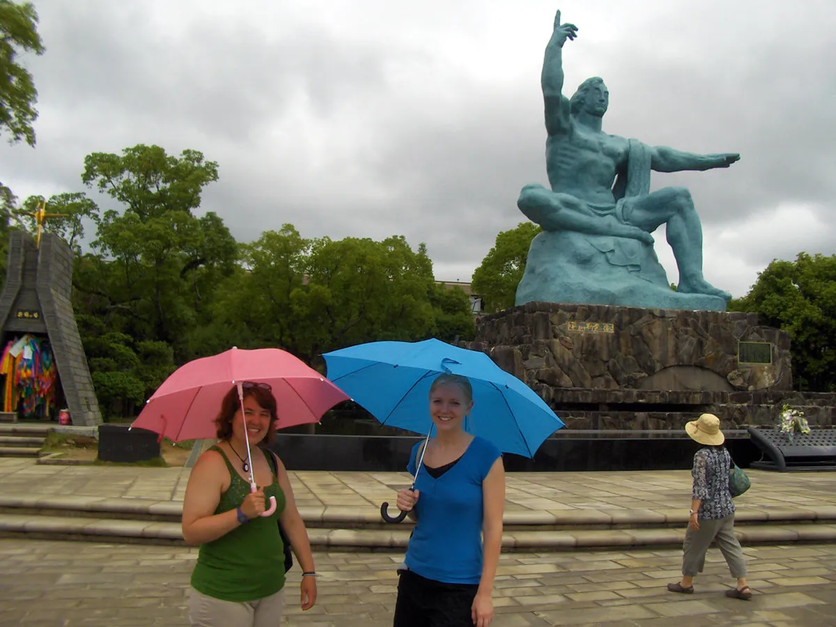 Nagasaki Peace Memorial Park monument and peace statue shrine