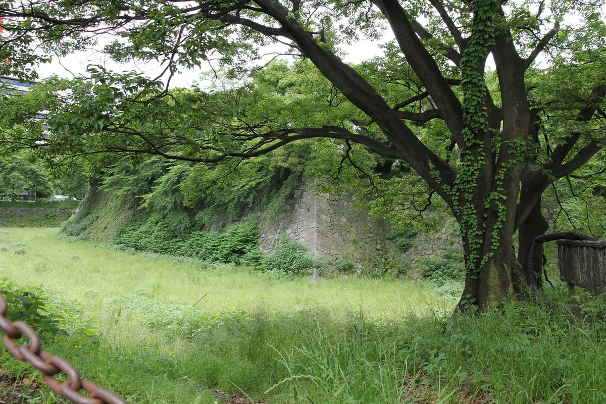 Nagoya Castle rising above the historic stone walls and moat in central Nagoya, Japan