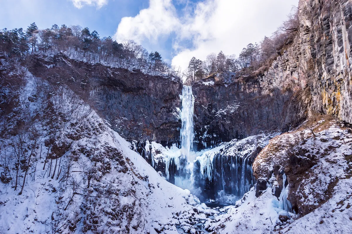 Kegon Falls frozen winter — nikko in winter in Nikko, Japan