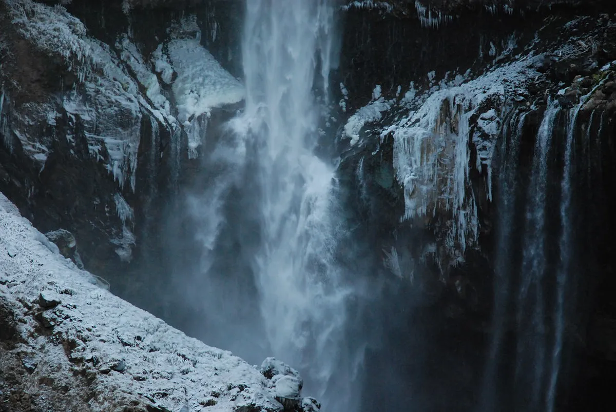 Kegon Falls thundering into the gorge below near Lake Chuzenji in Nikko National Park, Japan
