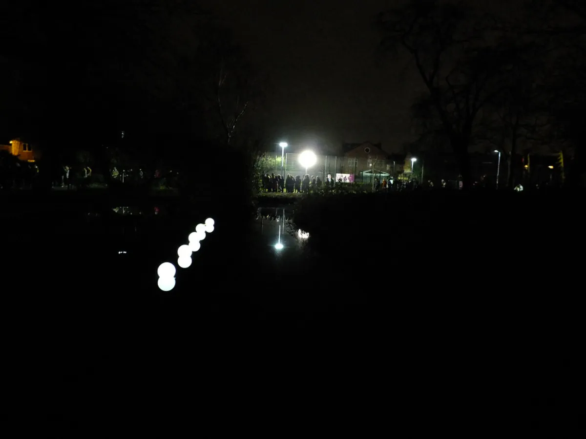 Hanazono Mountain Lights installation art feature glowing at night