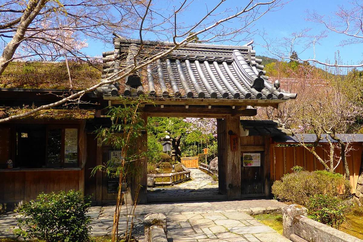 Moss garden and maple trees at Sanzen-in temple in Ohara, Japan — 1