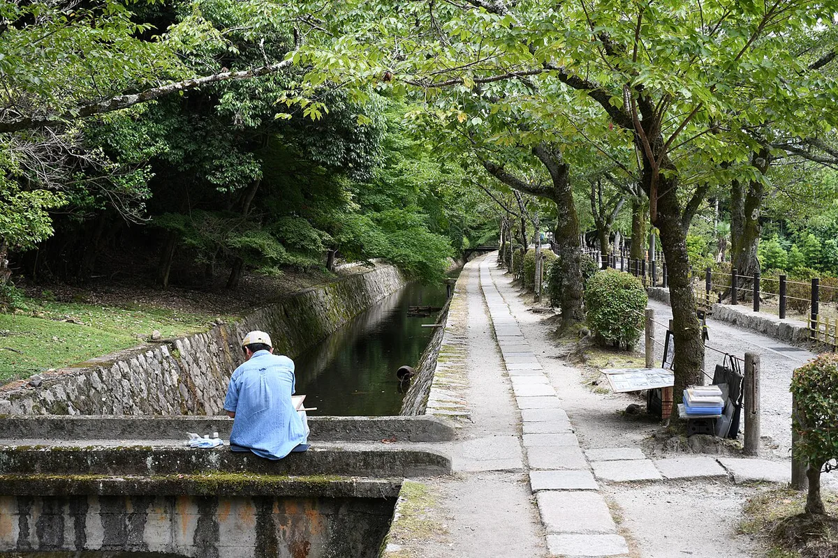 Cherry trees along the Philosopher's Path canal in Kyoto, Japan — 1