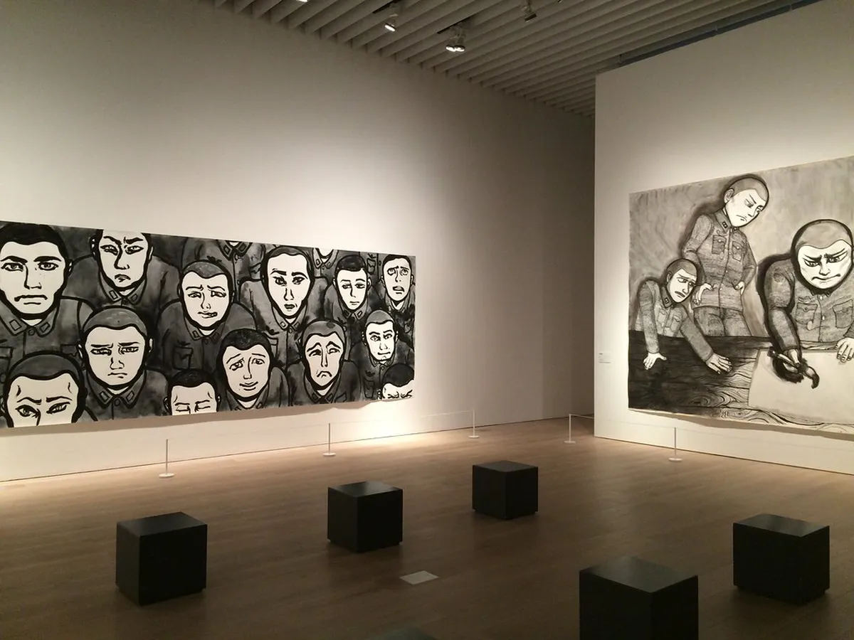 Roppongi Mori Art Museum inside Mori Tower with contemporary art installations in Tokyo, Japan