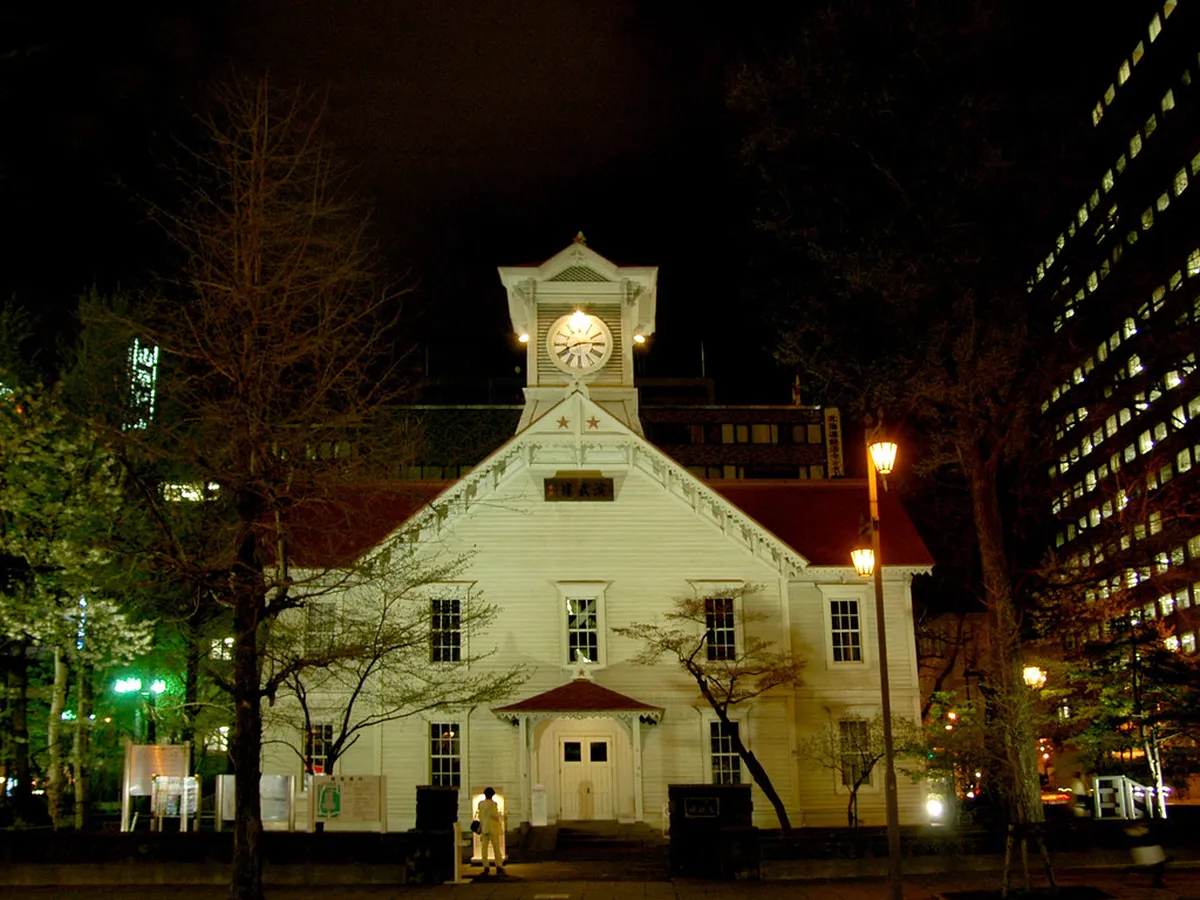 Sapporo Clock Tower historic red-roofed building standing as a cultural symbol of the city’s Meiji-era development in Japan