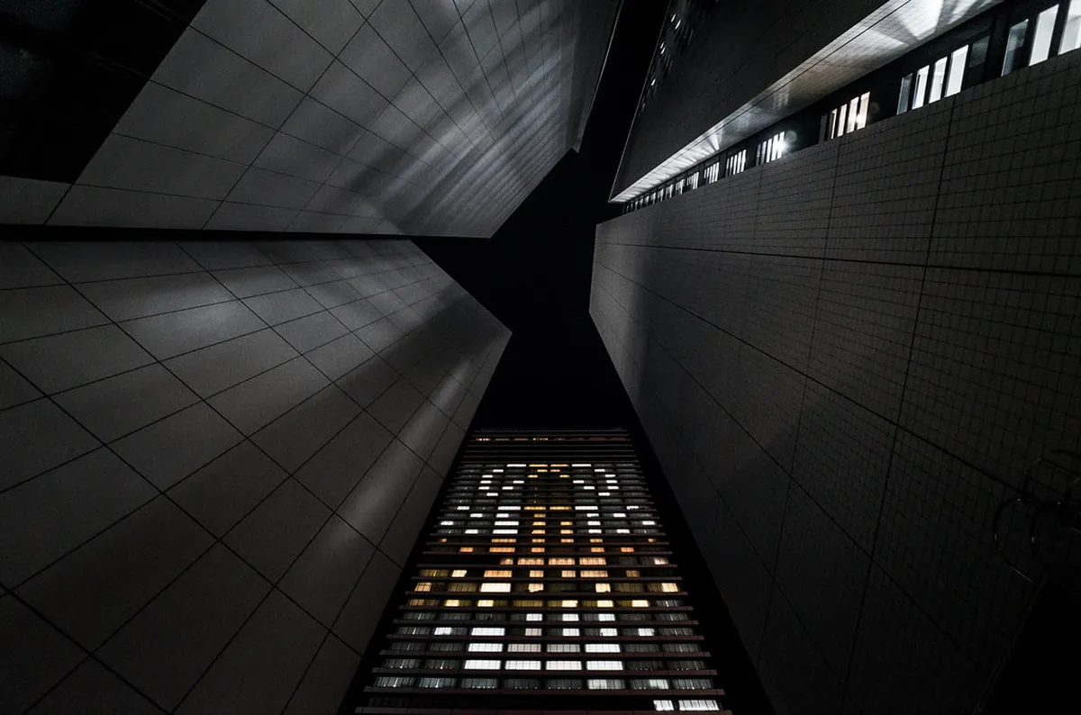 Midland Square tower rising above Nagoya Station district with the city skyline stretching behind it, Japan