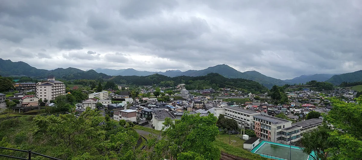 Small local restaurant street near Takachiho Bus Center — 1