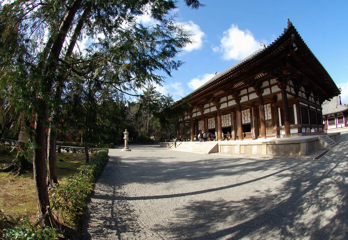Toshodai-ji Kondo Golden Hall seven-bay Nara period architecture with pillared facade, Nara Japan