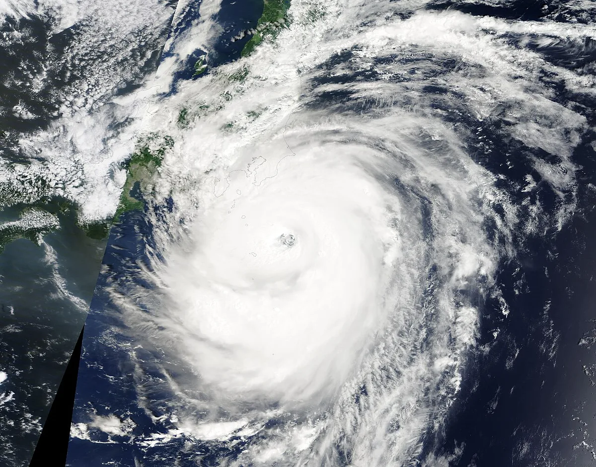 Storm clouds over the Tokyo skyline during Japan typhoon season — 1