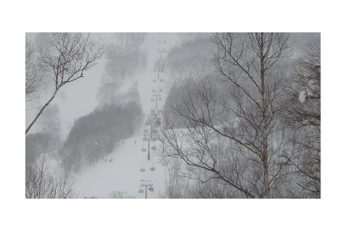 Snow-covered Mount Niseko Annupuri at Hanazono Resort