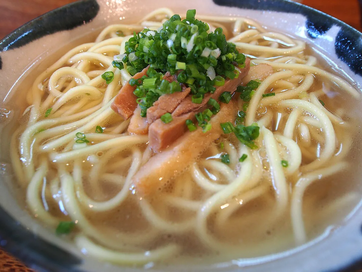Bowl of Yaeyama soba with island pepper in Ishigaki — 1