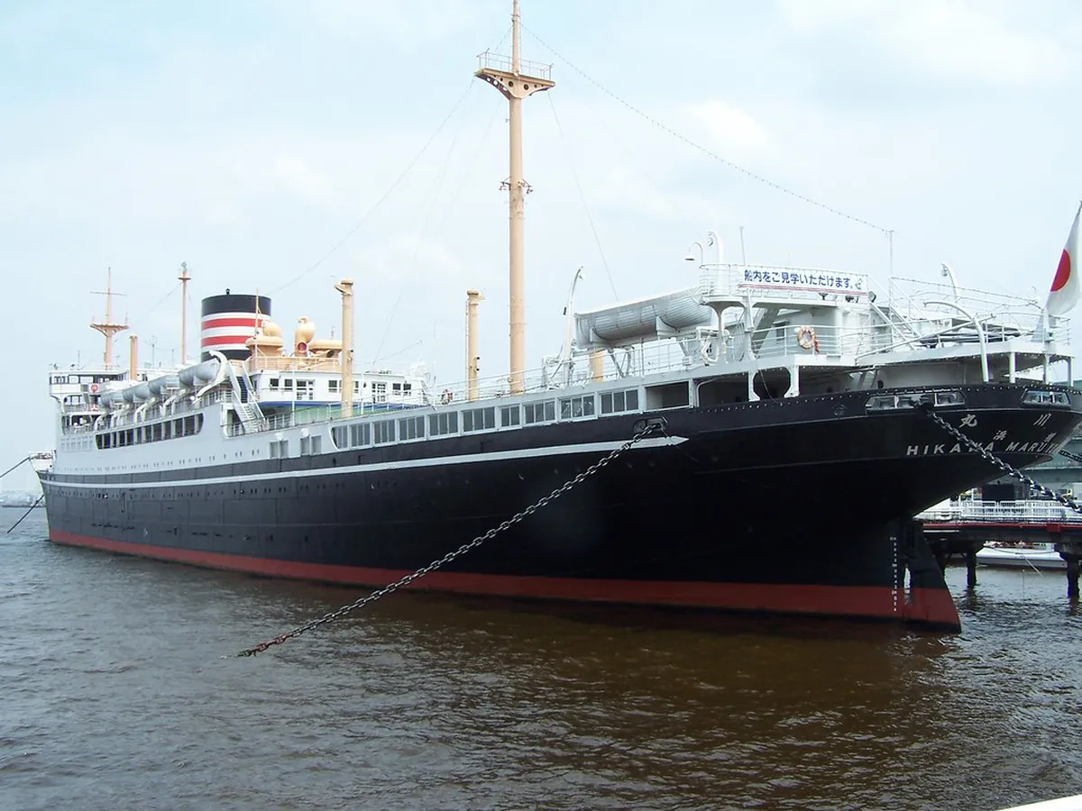 Hikawa Maru 1930 ocean liner permanently docked at Yamashita Park in Yokohama as a floating museum